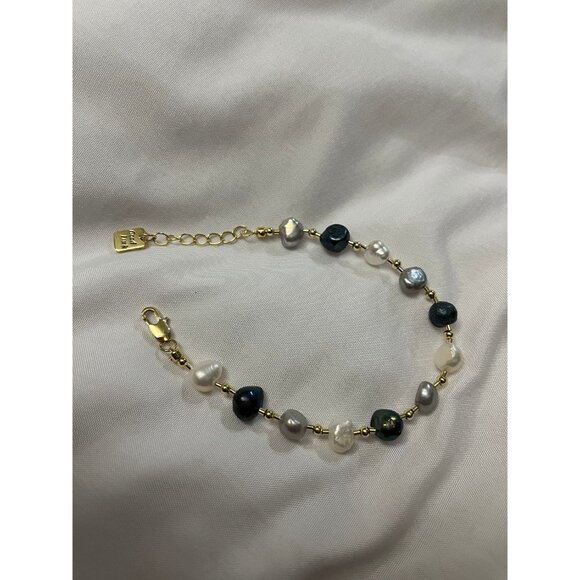 pearl bracelet Vintage statement chain cultured bead bracelet gold wit gift box - Picture 8 of 10